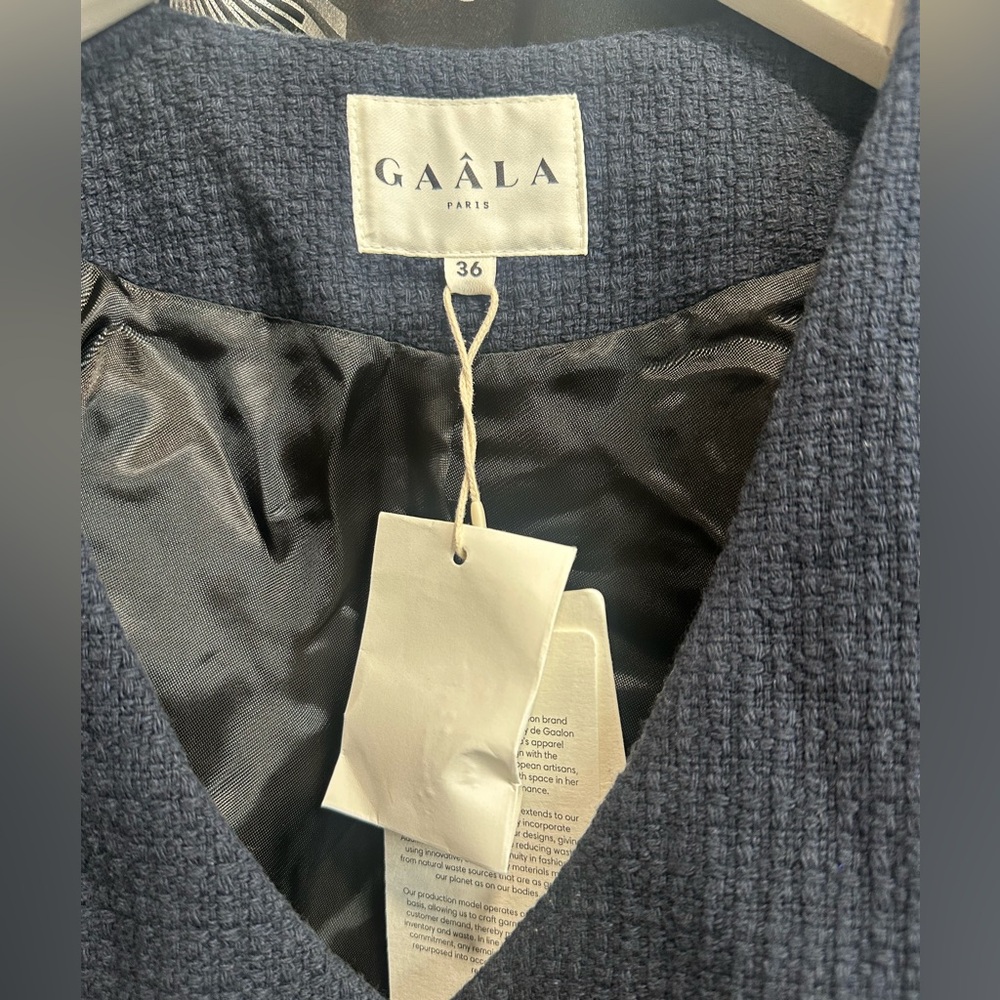 Gaala  Paris Milana Cotton Tweed Two Piece. New size 36 set . Color Navy Blue - Picture 13 of 16
